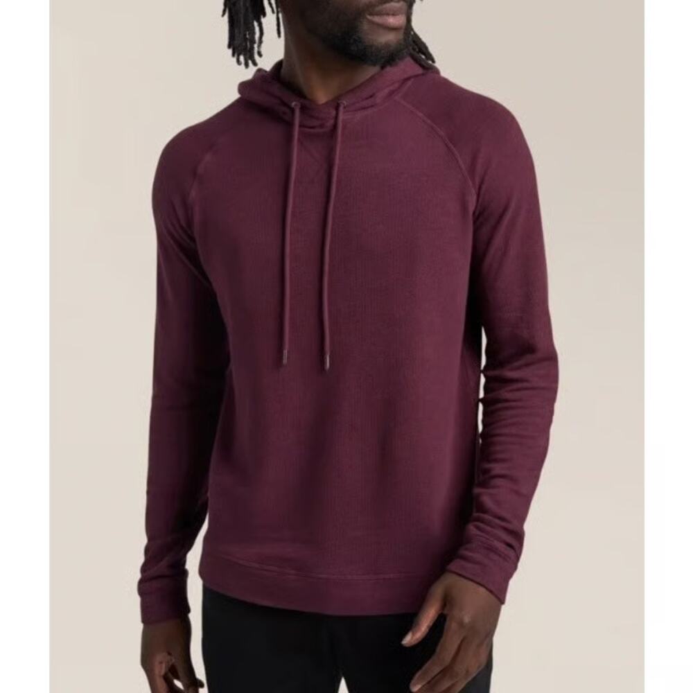 New Good Man Brand Men Sz S Plum Purple Natural Marl Long Sleeve Pullover Hoodie
